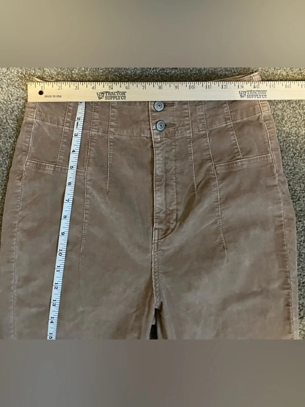 We the Free Mineral Wash Beige Wide-Leg Corduroy Jeans size 29